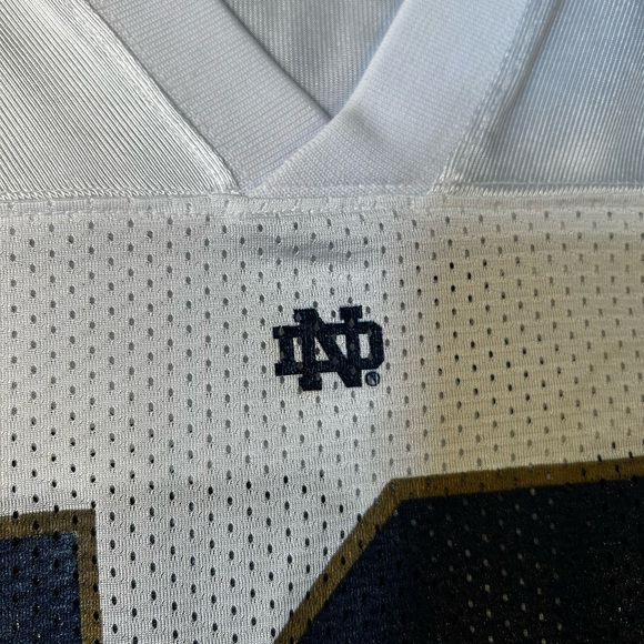 VTG Y2K Adidas White Notre Dame #10 Brady Quinn Football Jersey Youth S - Picture 11 of 17
